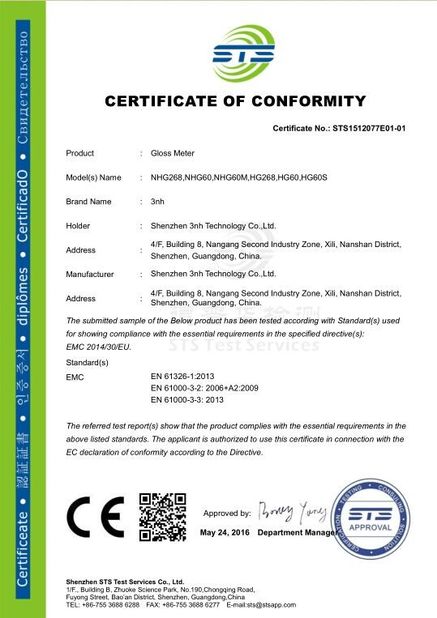 چین Shenzhen ThreeNH Technology Co., Ltd. گواهینامه ها