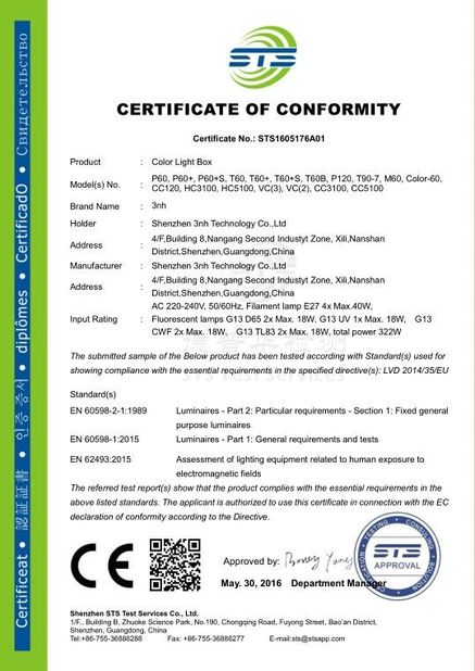 چین Shenzhen ThreeNH Technology Co., Ltd. گواهینامه ها